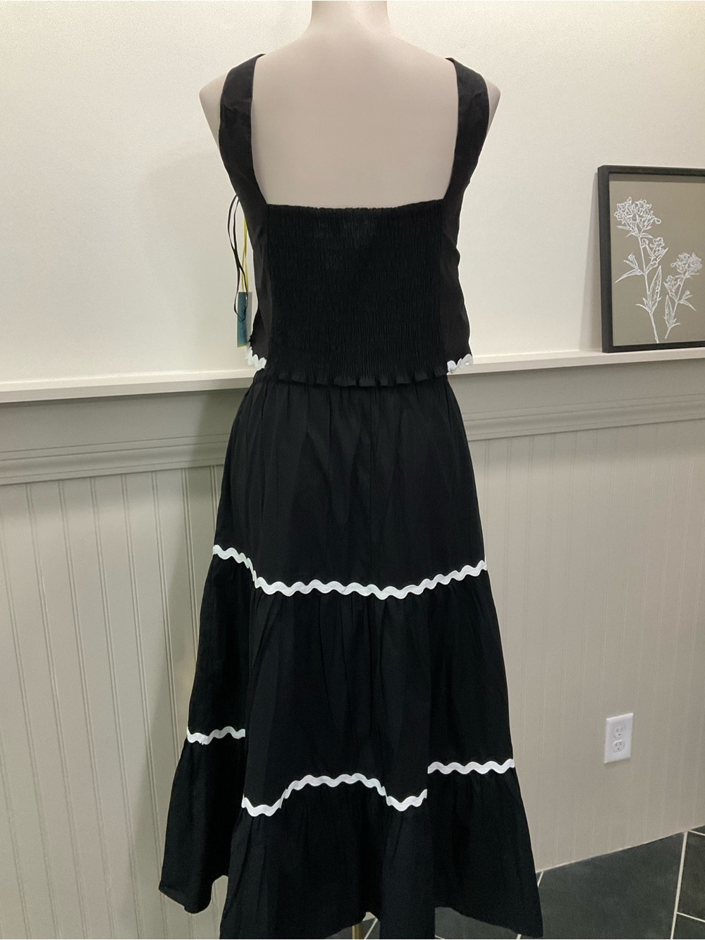 CeCe Cotton Tiered Maxi Skirt Set Large Matching Tank Drawstring Pockets - Picture 9 of 9
